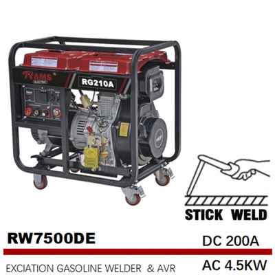 começo elétrico de solda diesel portátil da excitação da C.A. 4.5kw do grupo de gerador 188F