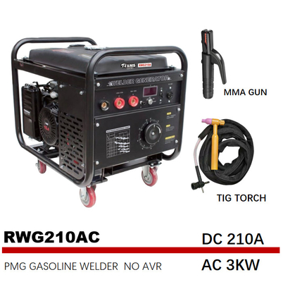 Motor da gasolina 15HP do gerador da soldadura de arco elétrico de RWG210AC 210A