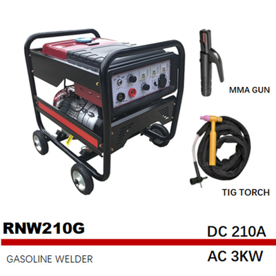 frequência portátil RNW210G de Generator Petrol Medium do soldador do arco de 85.5kg 210A