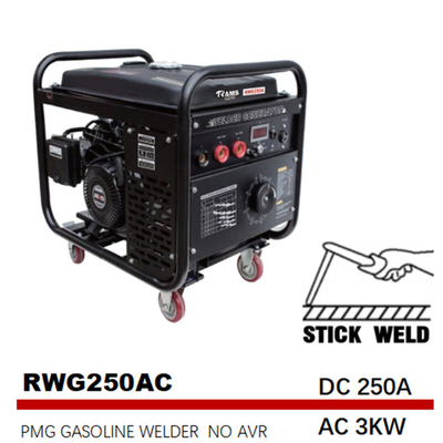C.A. 3kw 250 deslocamento da frequência 531cc de Generator Arc Medium do soldador do ampère