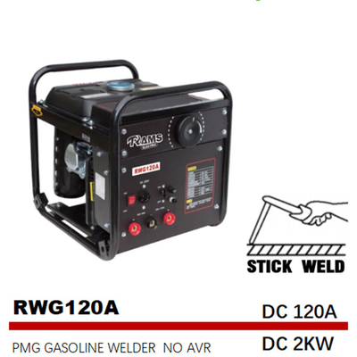 120A soldador portátil da vara do gás do PMG da máquina de soldadura do motor de gás da C.C. 2kw