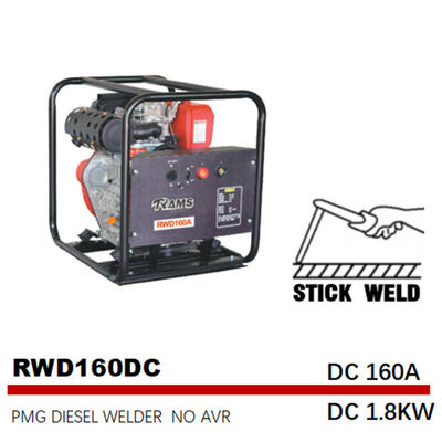 frequência média diesel de solda da C.C. 1.8kw PMG do gerador da vara 160A