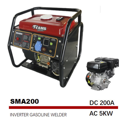 Motor de gasolina portátil do quilowatt 200A da C.A. 5 - gerador conduzido do começo da mão dos soldadores 420cc
