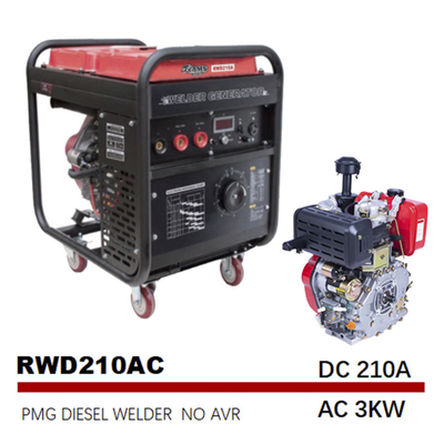 frequência média conduzida diesel do tanque dos soldadores 25L do arco de 75V 210A - motor posto -